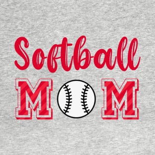 Softball Mom Red Pattern T-Shirt